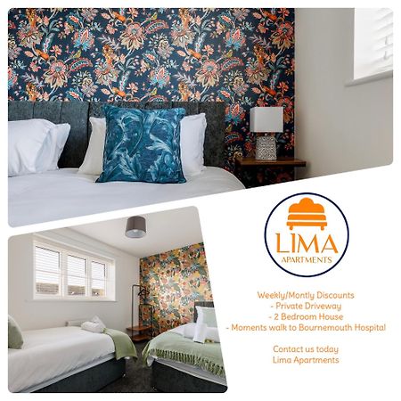 2 Bedroom House-Driveway - Bournemouth Hospital - Long Stay Discounts - Lima Apartments Ltd Esterno foto